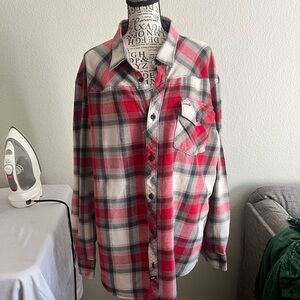 Vans Red and Black Plaid Shirt